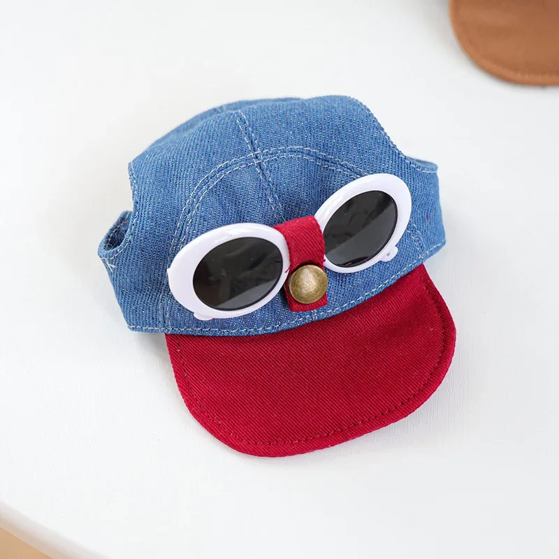 Two-piece fashionable pet sun hat and cool sunglasses set, dog baseball cap and cat head cover
Two-piece fashionable pet sun hat and cool sunglasses set, dog baseball cap and cat head cover