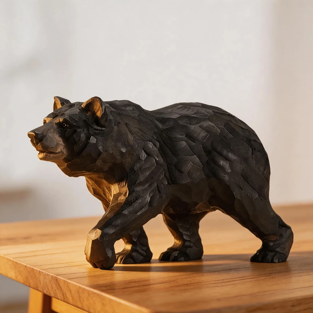 Hand Carved Wooden Brown Bear Statue Black Bear Sculpture Home Office Desk Living Room Shelf Decor Animal Craft Ornament Gift
Hand Carved Wooden Brown Bear Statue Black Bear Sculpture Home Office Desk Living Room Shelf Decor Animal Craft Ornament Gift