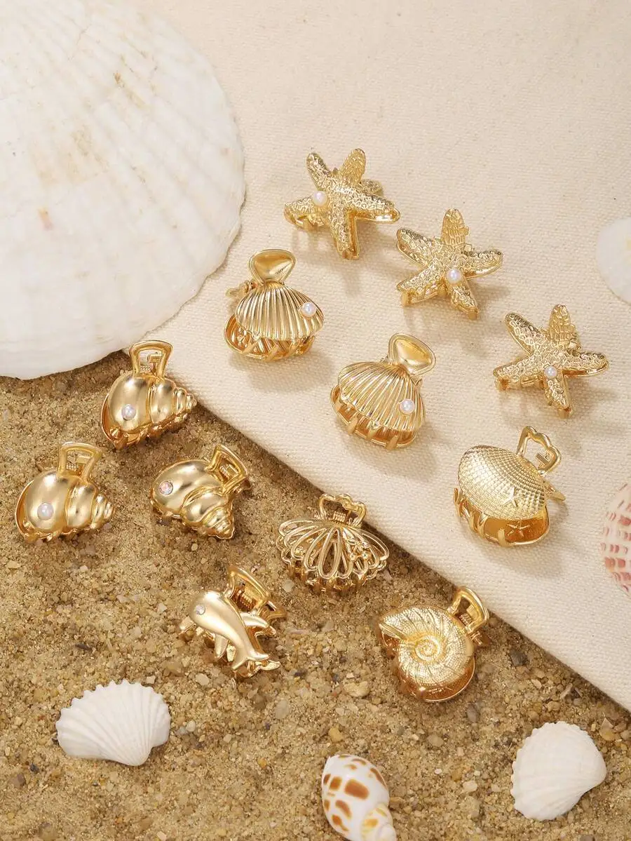 6pcs Vintage Metal Ocean Hair Clips For Women Starfish Shell Dolphin Claw Clips
6pcs Vintage Metal Ocean Hair Clips For Women Starfish Shell Dolphin Claw Clips
