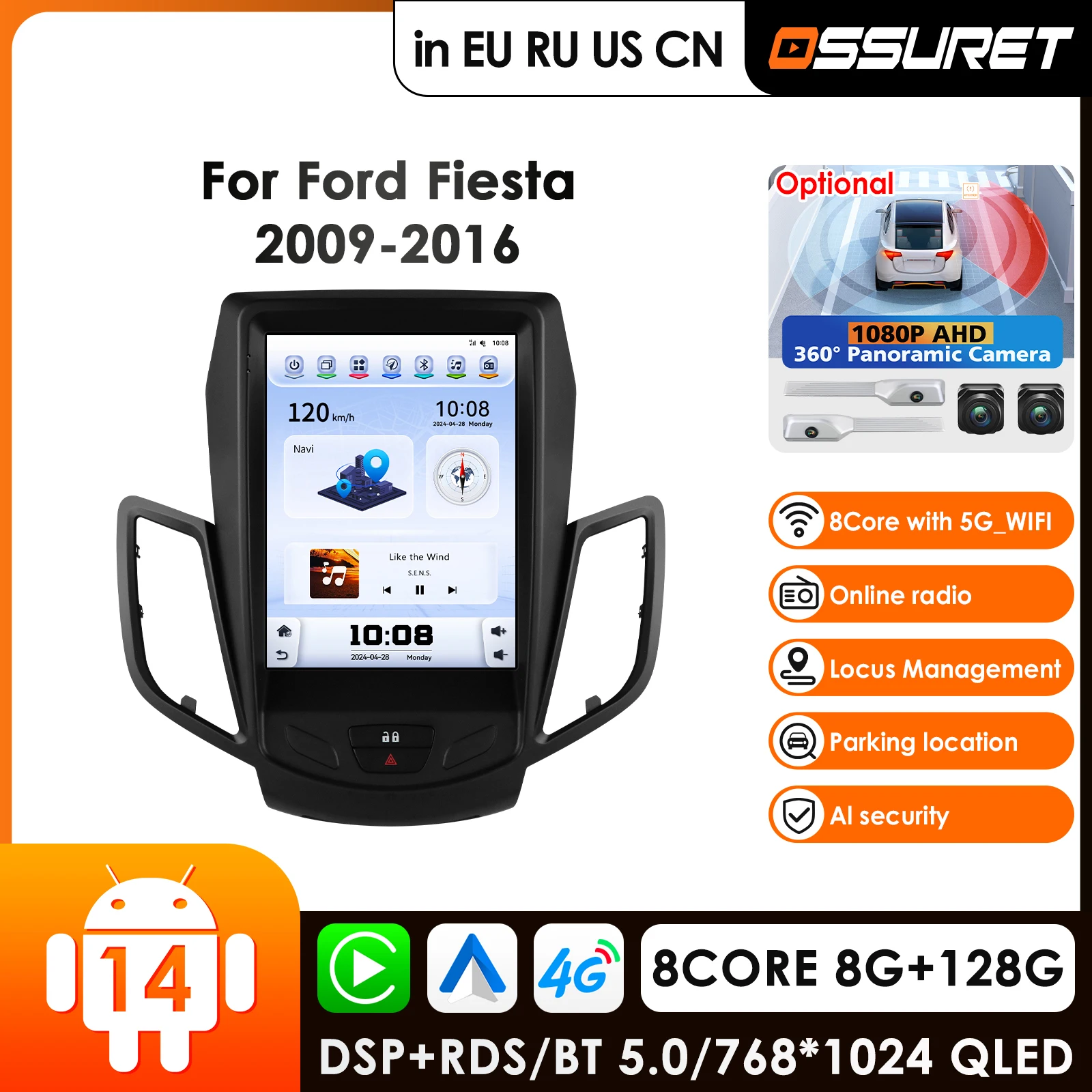 Автомобильное радио OSSURET 9,7 дюйма с Carplay и Android для Ford Fiesta 2009-2017, мультимедийный проигрыватель SYNC, навигационная система, головное устройство, стерео аудио
Автомобильное радио OSSURET 9,7 дюйма с Carplay и Android для Ford Fiesta 2009-2017, мультимедийный проигрыватель SYNC, навигационная система, головное устройство, стерео аудио