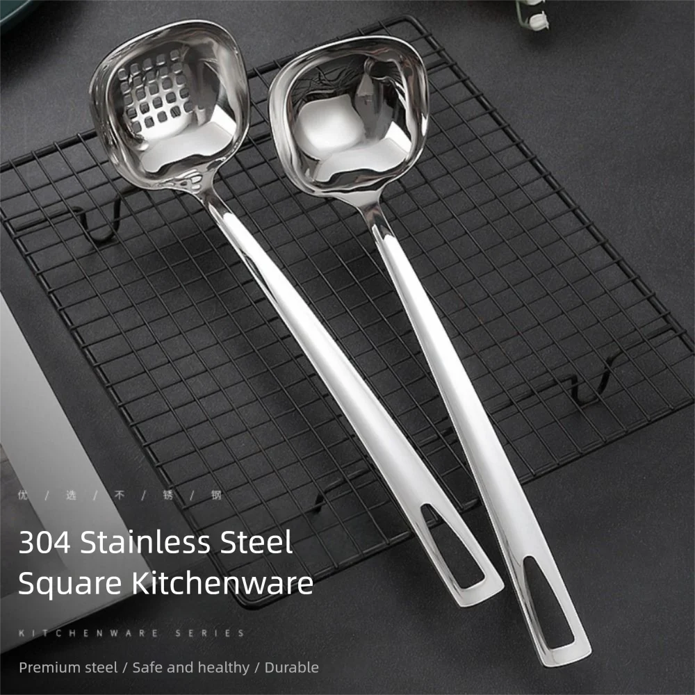Easy To Clean Stainless Steel colander Long Handle square Soup Ladle Gadgets Silver Household Cooking Tool Kitchen
Easy To Clean Stainless Steel colander Long Handle square Soup Ladle Gadgets Silver Household Cooking Tool Kitchen