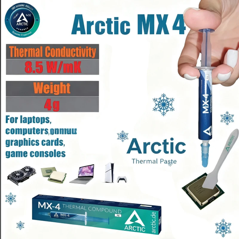 Arctic MX4 8.5w 4g Thermal Paste For Processor CPU Termal Grease
Arctic MX4 8.5w 4g Thermal Paste For Processor CPU Termal Grease