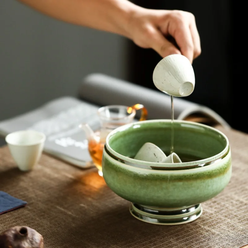 Ceramic Tea Basin Moss Green Large High-Foot Washed Jingdezhen Ceramic Fambe Tea Basin Writing-Brush Washer Tea Ceremony Orienta
Ceramic Tea Basin Moss Green Large High-Foot Washed Jingdezhen Ceramic Fambe Tea Basin Writing-Brush Washer Tea Ceremony Orienta