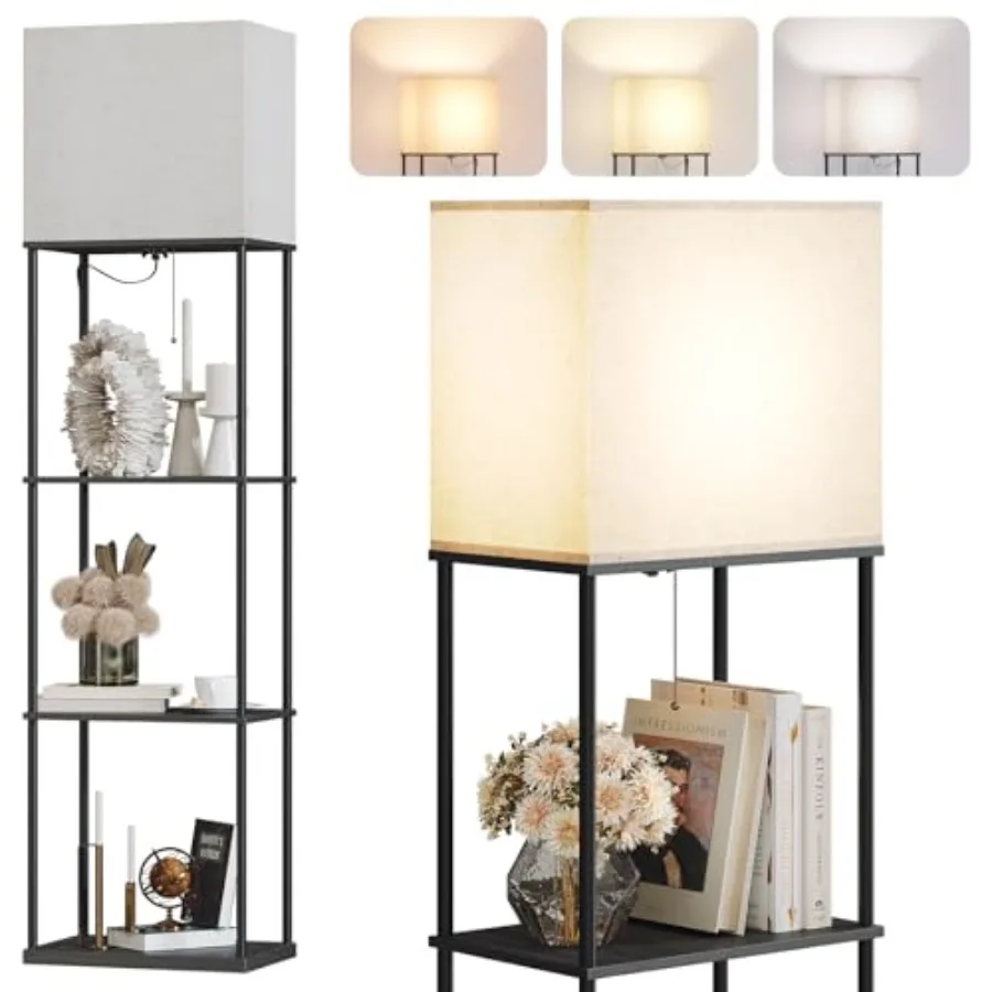 Floor Lamp with Shelves, 4-Tier Modern Standing Lamp with 3 Color Temperature Bulb, Tall Floor Lamp with Shelf, Corner Display
Floor Lamp with Shelves, 4-Tier Modern Standing Lamp with 3 Color Temperature Bulb, Tall Floor Lamp with Shelf, Corner Display
