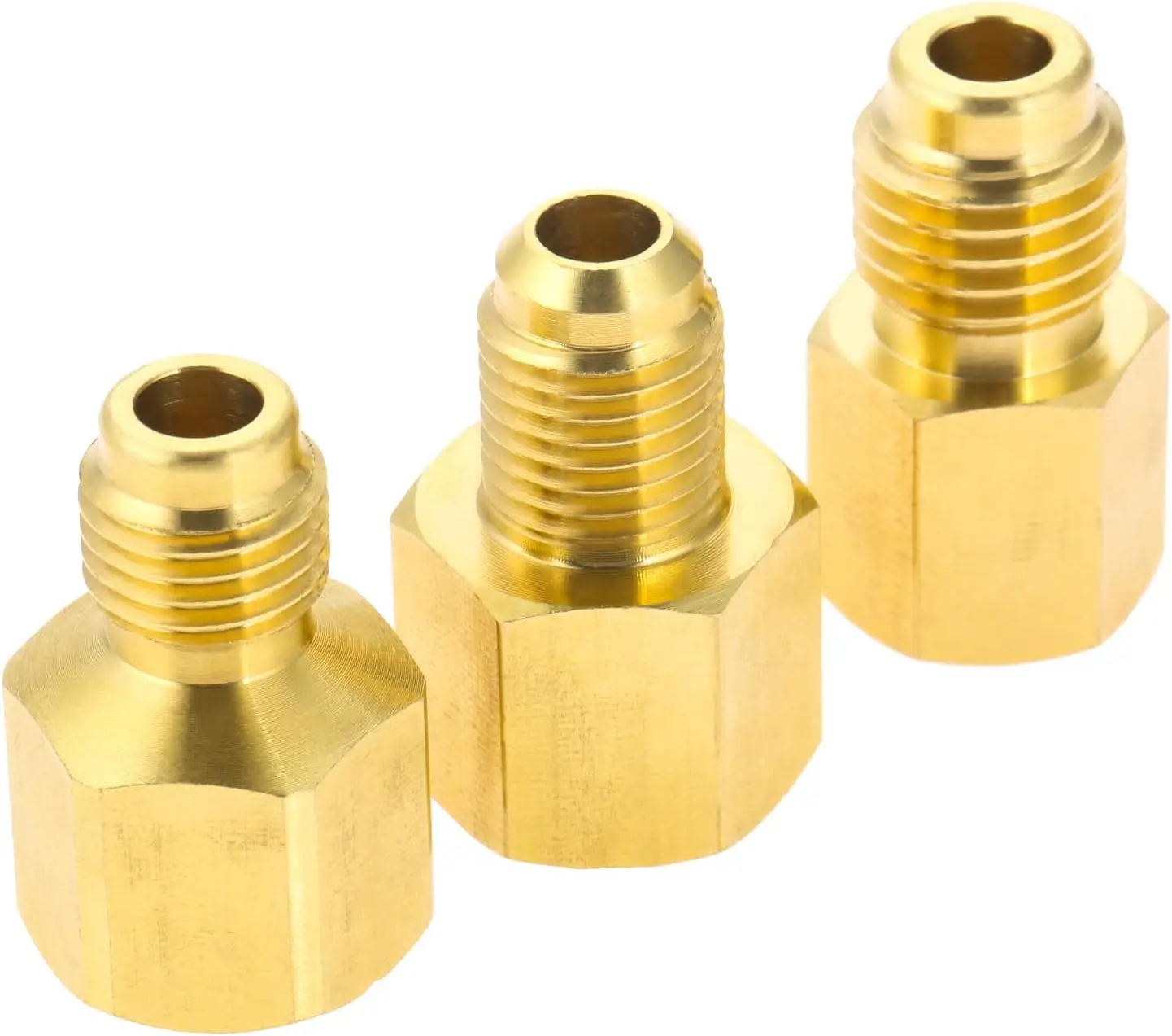 R134A R22 Brass Refrigerant Tank Adapter R410a Vacuum Pump Adapter Fitting for HVAC Air Conditioner Refrigerant System