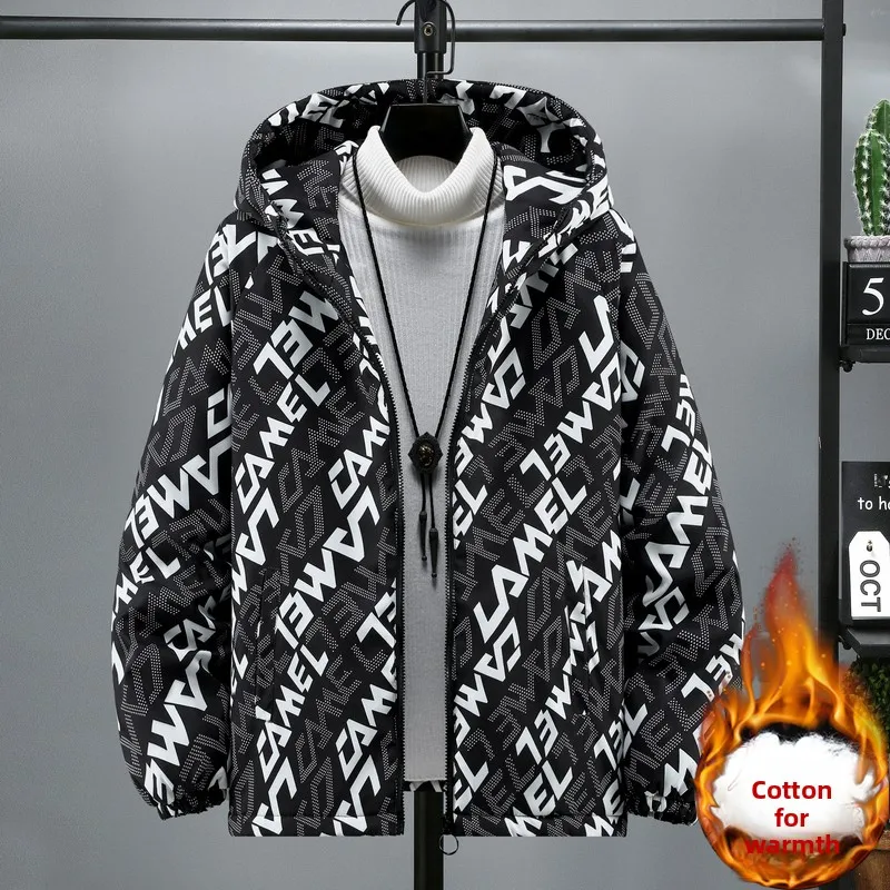 Autumn Winter New Sle Men's Hooded Cotton Jaet Thi Casual Versatile Top Trendy Men's Faion Print Autumn Wear
Autumn Winter New Sle Men's Hooded Cotton Jaet Thi Casual Versatile Top Trendy Men's Faion Print Autumn Wear