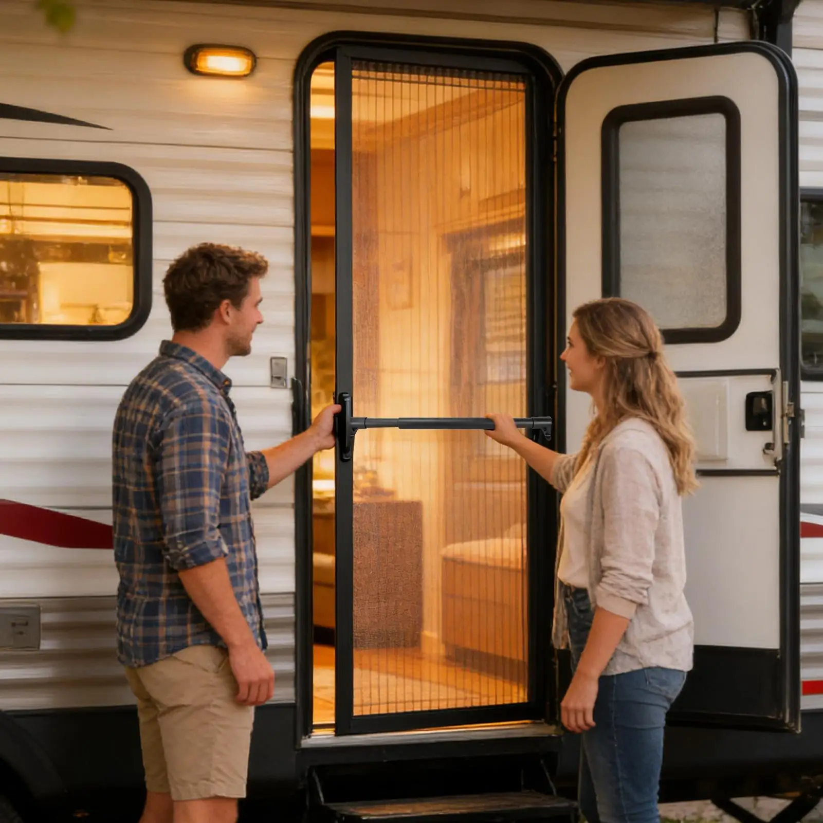 RV Screen Door Bar Adjustable Grab For Camper Rental Caravan Door Handle For Travel Camping Hiking Road Trip Outdoor Motorhome
RV Screen Door Bar Adjustable Grab For Camper Rental Caravan Door Handle For Travel Camping Hiking Road Trip Outdoor Motorhome