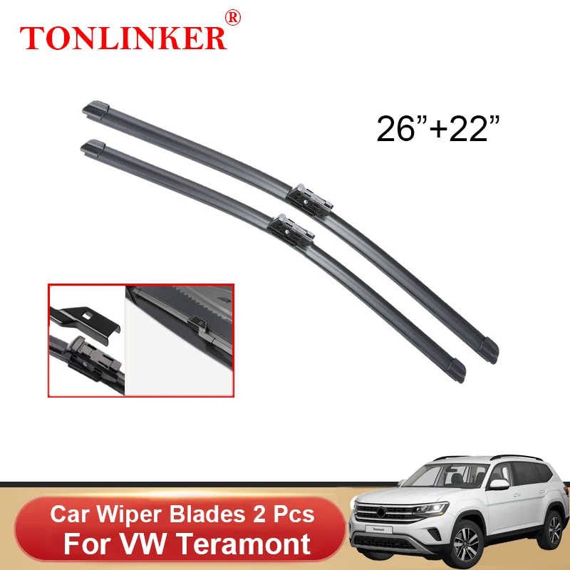 TONLINKER Wiper Blades For Volkswagen VW Teramont Atlas 2018-2020 2021 2022 Car Accessories Front Windscreen Wiper Blade Brushes
TONLINKER Wiper Blades For Volkswagen VW Teramont Atlas 2018-2020 2021 2022 Car Accessories Front Windscreen Wiper Blade Brushes