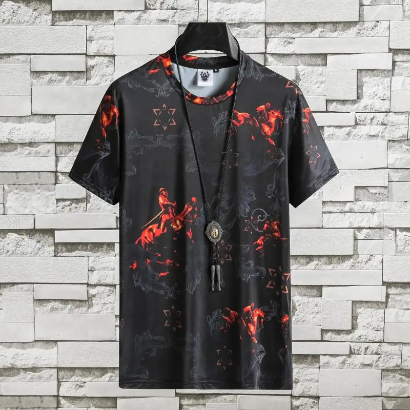 European and American men's wear summer 2022 new Retro print with short sleeves and round collar Fashion ice silk T-shirt
European and American men's wear summer 2022 new Retro print with short sleeves and round collar Fashion ice silk T-shirt