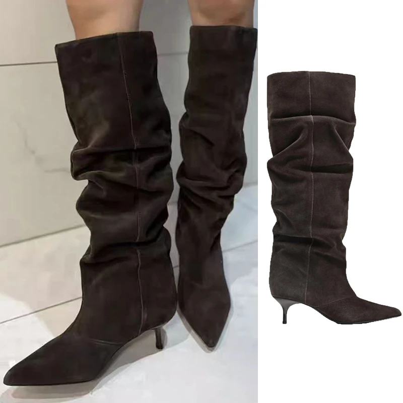 Elegant Women's Over-the-knee Boots Autumn/winter Pointed Toe Stiletto Heels Casual Pleated Design Fashion Boots Women's Shoes
Elegant Women's Over-the-knee Boots Autumn/winter Pointed Toe Stiletto Heels Casual Pleated Design Fashion Boots Women's Shoes