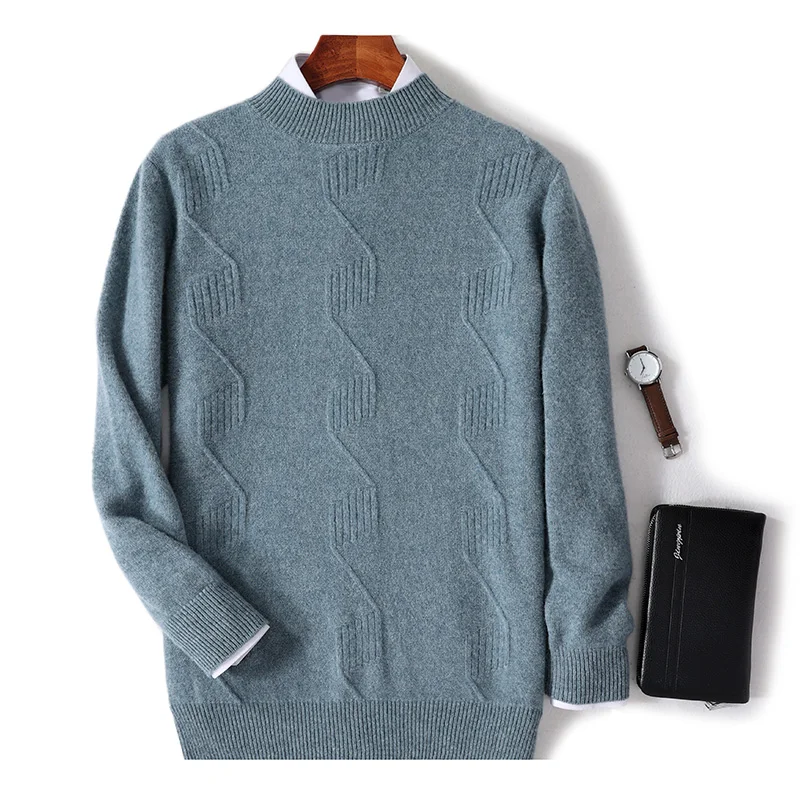 Autumn And Winter New Semi-Turtleneck Sweater Men's Jacquard Long-Sleeved Pullover Sweater Thickened Warm Wool Bottoming Coat.
Autumn And Winter New Semi-Turtleneck Sweater Men's Jacquard Long-Sleeved Pullover Sweater Thickened Warm Wool Bottoming Coat.