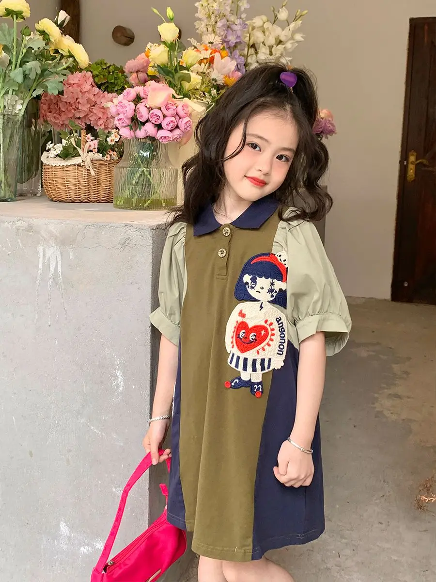 Girls' New Summer Clothes Polo Collar Contrasting-Color Dress 2023 Summer Short Sleeve Children T-shirt Skirt Straight Skirt
Girls' New Summer Clothes Polo Collar Contrasting-Color Dress 2023 Summer Short Sleeve Children T-shirt Skirt Straight Skirt