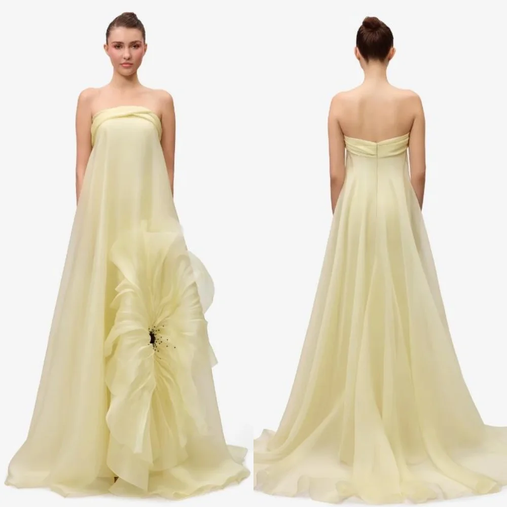 Customized Fashion Intricate Organza Handmade Flower Pleat Beading A-line Strapless Long Dresses Bespoke Occasion Dresses Retro
Customized Fashion Intricate Organza Handmade Flower Pleat Beading A-line Strapless Long Dresses Bespoke Occasion Dresses Retro