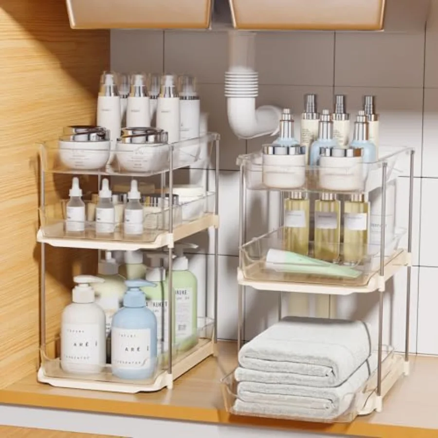 Bathroom Under Sink Organizers and Storage, Multi-Purpose Stackable Pantry Organization and Storage, Pull Out Clear Kitchen Bat
Bathroom Under Sink Organizers and Storage, Multi-Purpose Stackable Pantry Organization and Storage, Pull Out Clear Kitchen Bat