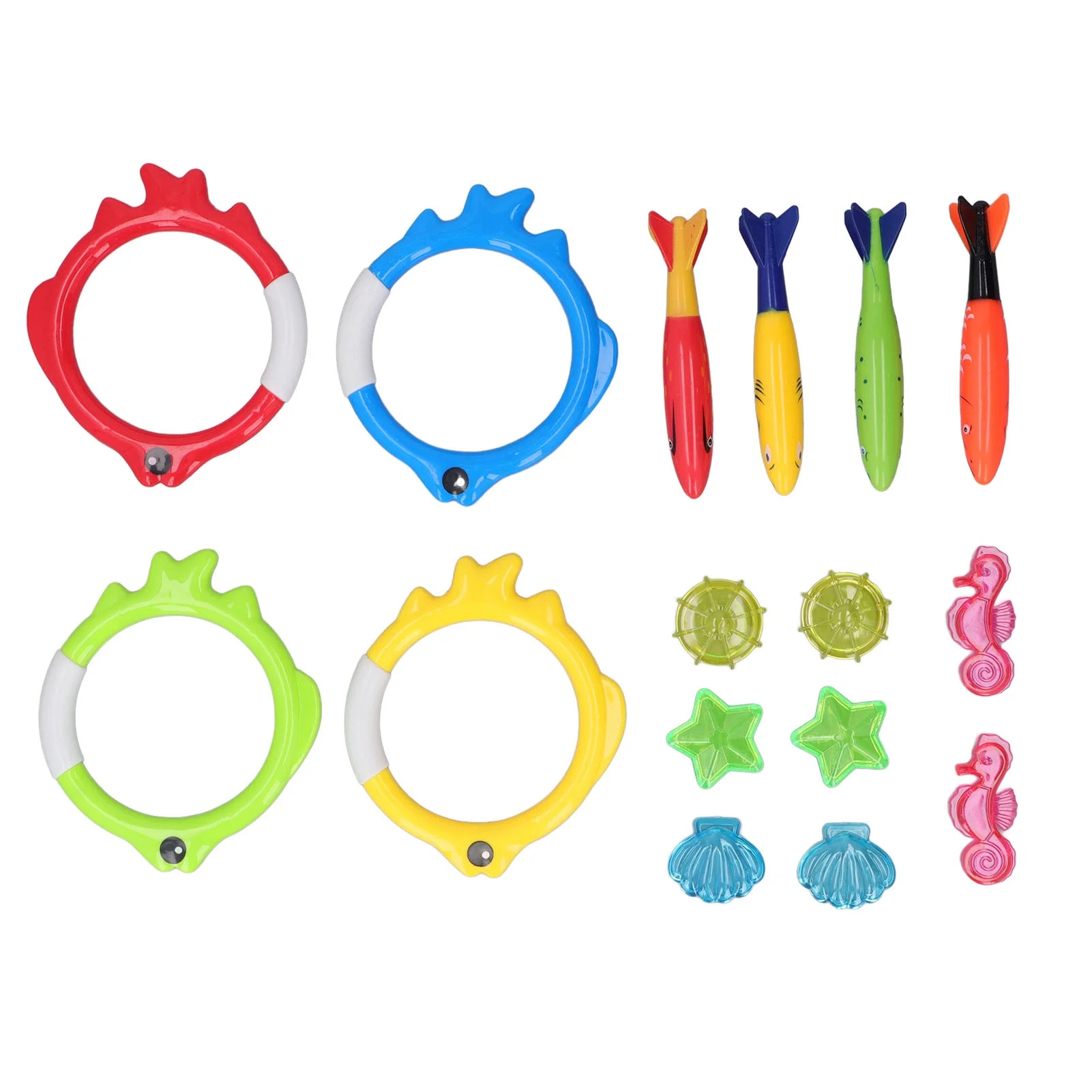 Torpedos Swim Sinking Set Seahorses Fish Rings Underwater Swimming Pool Toy for Children Kids
Torpedos Swim Sinking Set Seahorses Fish Rings Underwater Swimming Pool Toy for Children Kids