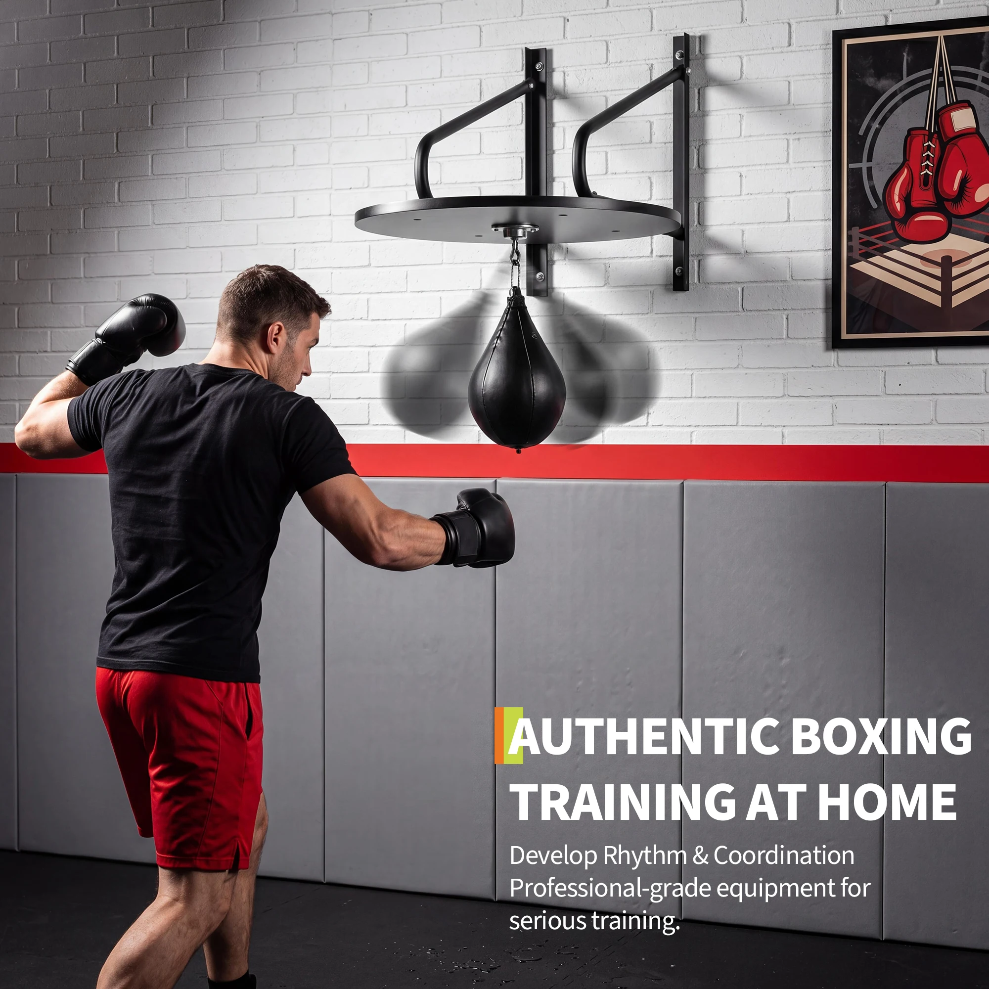 24 Inch Adjustable Speed Bag Platform, Heavy Duty Wall Mount Boxing Trainer with 360° Swivel for Home Gym Workout
24 Inch Adjustable Speed Bag Platform, Heavy Duty Wall Mount Boxing Trainer with 360° Swivel for Home Gym Workout