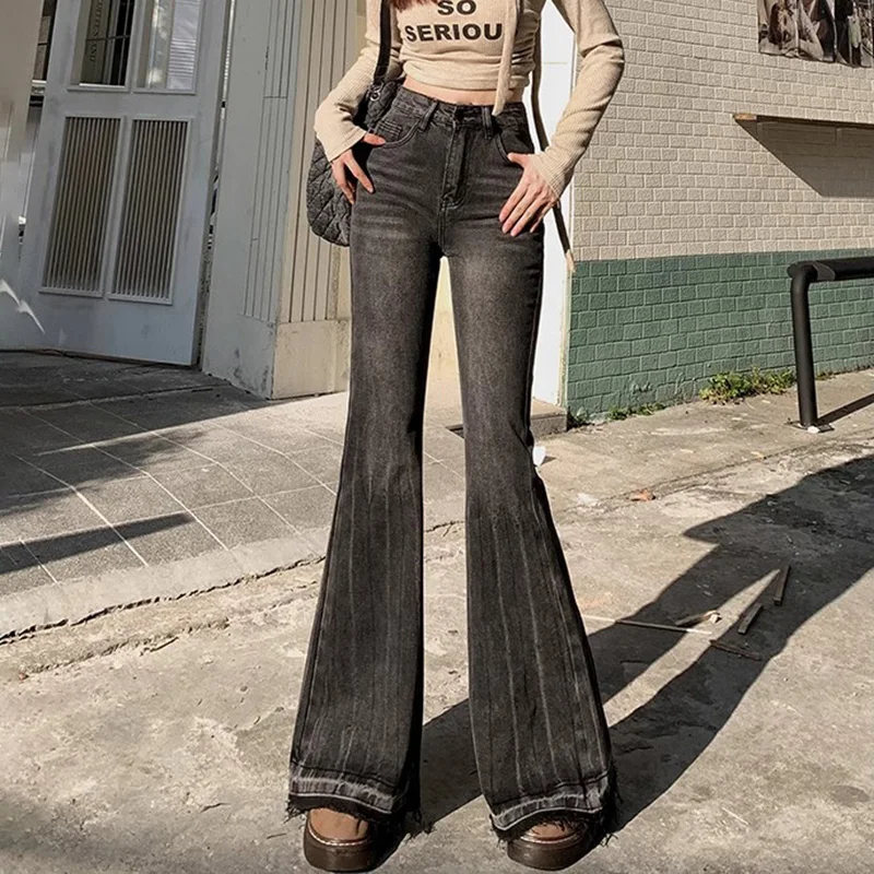 INS Women Distress Fringed Vintage Jeans Lady High Street Slim Fit Denim Flare Pants Blue Black Gray Cool Bell Bottom Trousers
INS Women Distress Fringed Vintage Jeans Lady High Street Slim Fit Denim Flare Pants Blue Black Gray Cool Bell Bottom Trousers