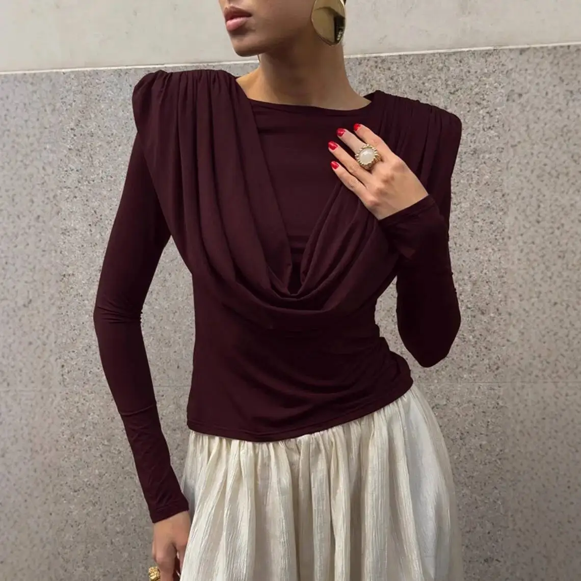 Autumn Female Long Tees Elegant Women Ong Sleeve Slim Fit Knitted T Shirt Vintage Office Lady Pullover Chic Tops
Autumn Female Long Tees Elegant Women Ong Sleeve Slim Fit Knitted T Shirt Vintage Office Lady Pullover Chic Tops
