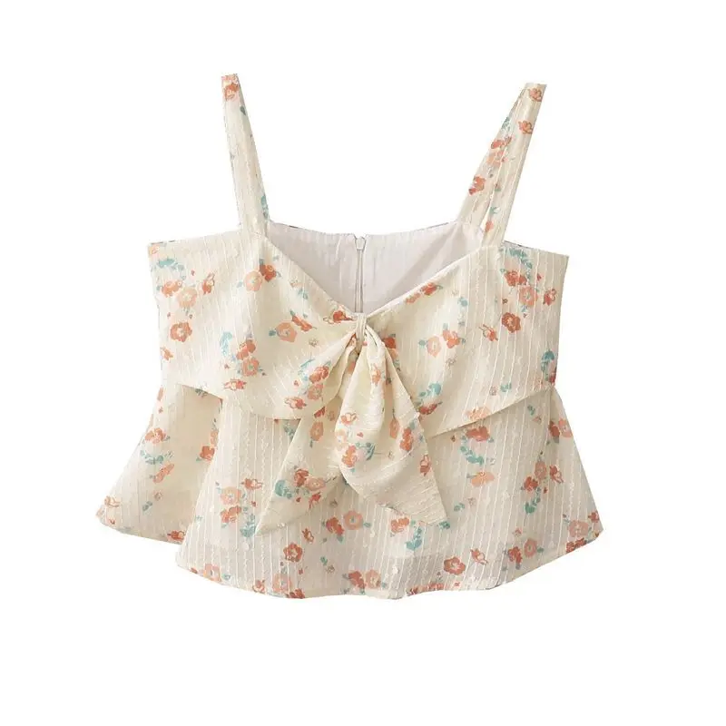 Summer White Flora Print Chiffon Camisole Spaghetti Strapless Short Tank Tops Camis For Women
Summer White Flora Print Chiffon Camisole Spaghetti Strapless Short Tank Tops Camis For Women