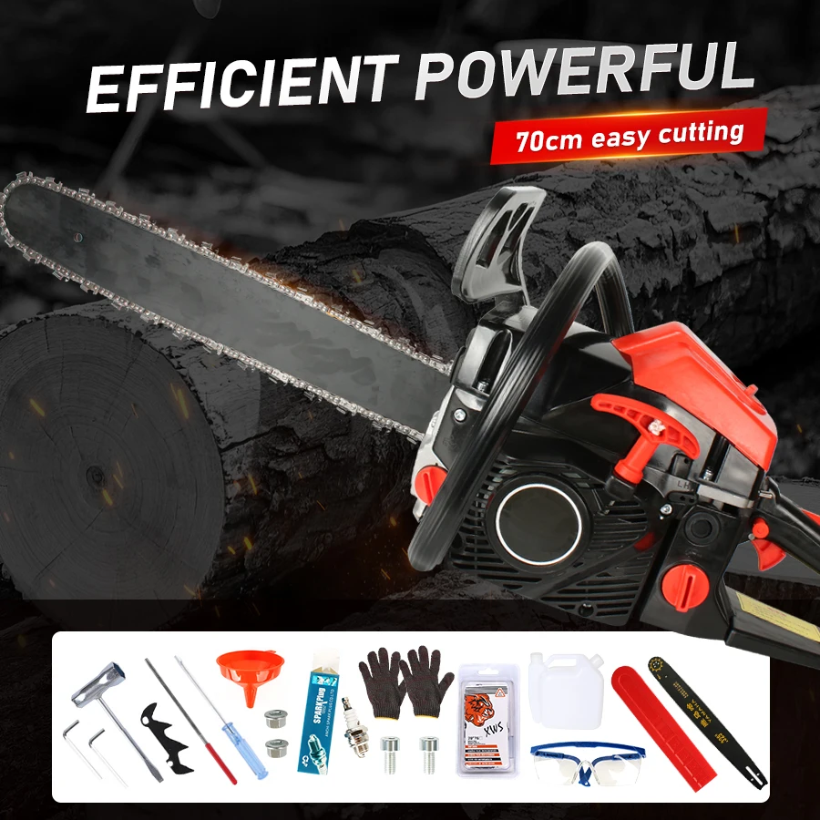 2-stroke Chainsaw Efficient Powerful Petrol Chainsaw - Gas Chain Saw with Accessory Set for Wood Cutting Garden Tree Pruning
2-stroke Chainsaw Efficient Powerful Petrol Chainsaw - Gas Chain Saw with Accessory Set for Wood Cutting Garden Tree Pruning
