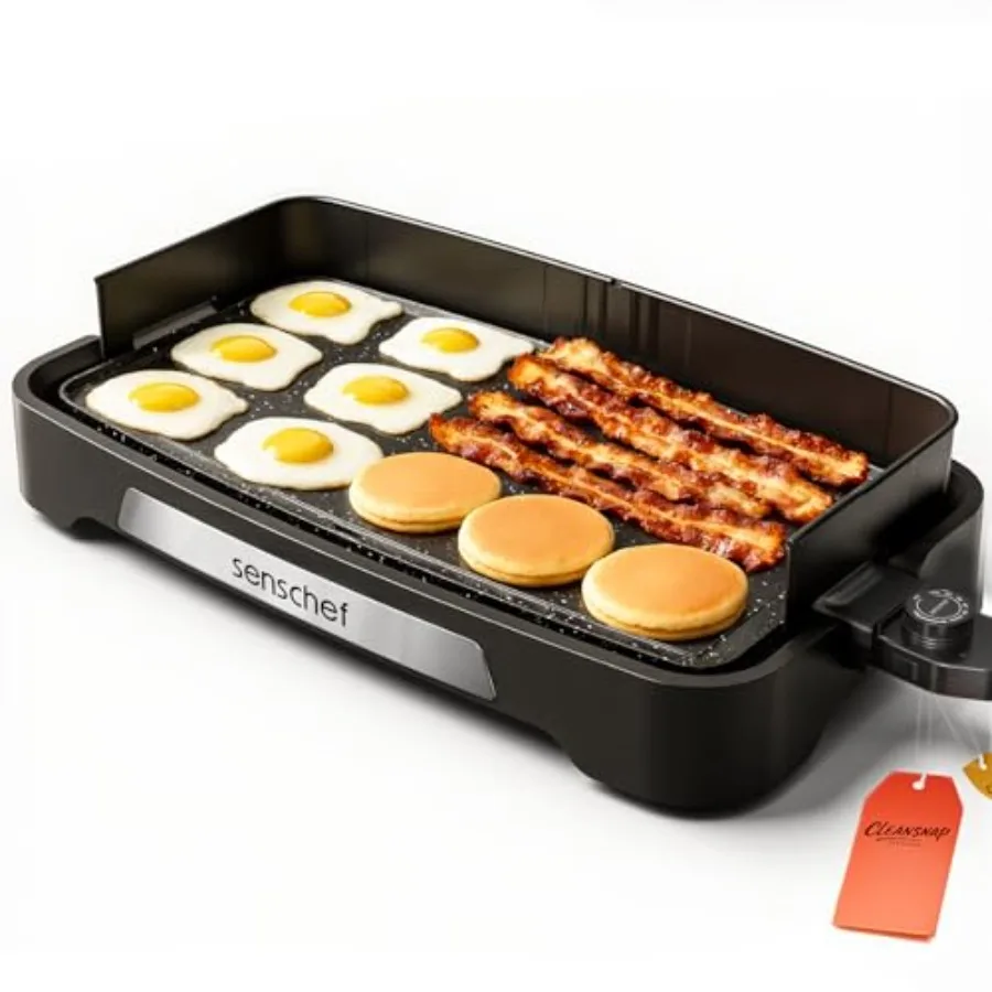 Cleansnap Everyday Electric Griddle 20" Nonstick Grill with Foldable Anti-Mess Shield 1700W Fast Heating ILAG Ultimate Coating
Cleansnap Everyday Electric Griddle 20" Nonstick Grill with Foldable Anti-Mess Shield 1700W Fast Heating ILAG Ultimate Coating