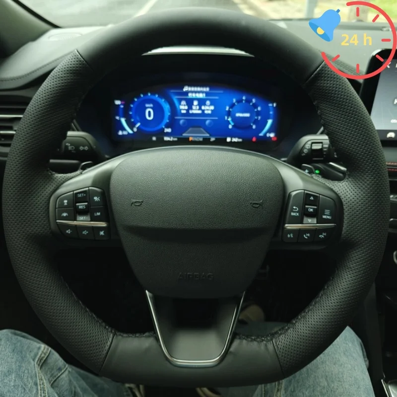 Hand-stitched Steering Wheel Cover Made Of Genuine Leather For Ford Focus 4 2019 2020 Fiesta 2017-2019 Tourneo 2018 2019
Hand-stitched Steering Wheel Cover Made Of Genuine Leather For Ford Focus 4 2019 2020 Fiesta 2017-2019 Tourneo 2018 2019