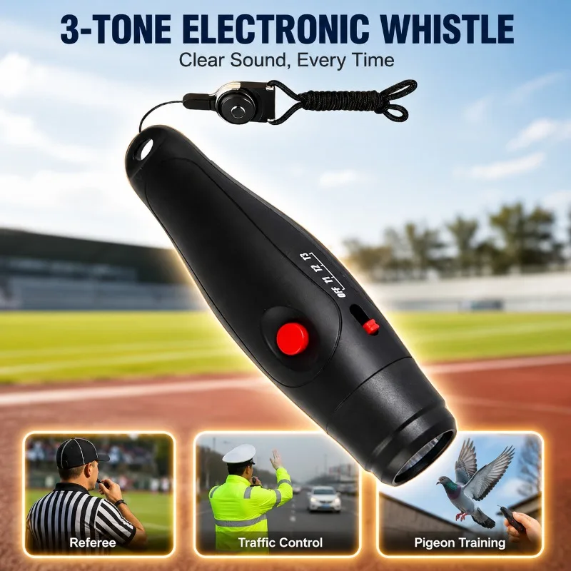 Three Tone High Decibel Electronic Whistle Handheld Sound Device for Sports Competition Referee Match Pigeon Obedience Training
Three Tone High Decibel Electronic Whistle Handheld Sound Device for Sports Competition Referee Match Pigeon Obedience Training