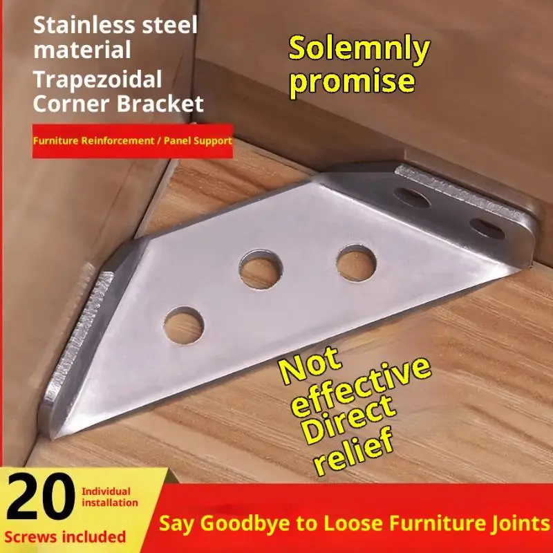 10/20/30/60set Metal Trapeziform Angle Bracket For Shelves - Stainless Steel Furniture Corner Braces / Joint Corner Connector
10/20/30/60set Metal Trapeziform Angle Bracket For Shelves - Stainless Steel Furniture Corner Braces / Joint Corner Connector