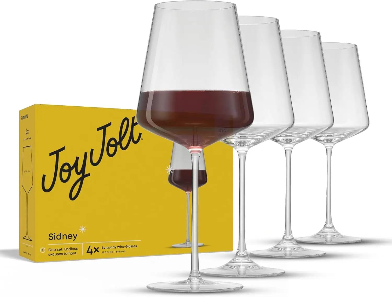 Sidney Burgundy Wine Glasses Set of 4 | 22.5 oz Stemmed Large Red Wine Glasses | Modern Home Bar Glass Set (Clear) | Pre
Sidney Burgundy Wine Glasses Set of 4 | 22.5 oz Stemmed Large Red Wine Glasses | Modern Home Bar Glass Set (Clear) | Pre