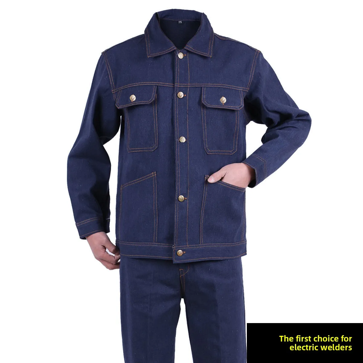Men's Denim Workwear Set Thiened Autumn Winter Welding Anti-Heat Resistant Wear-Resistant Dir Proof Work orm
Men's Denim Workwear Set Thiened Autumn Winter Welding Anti-Heat Resistant Wear-Resistant Dir Proof Work orm