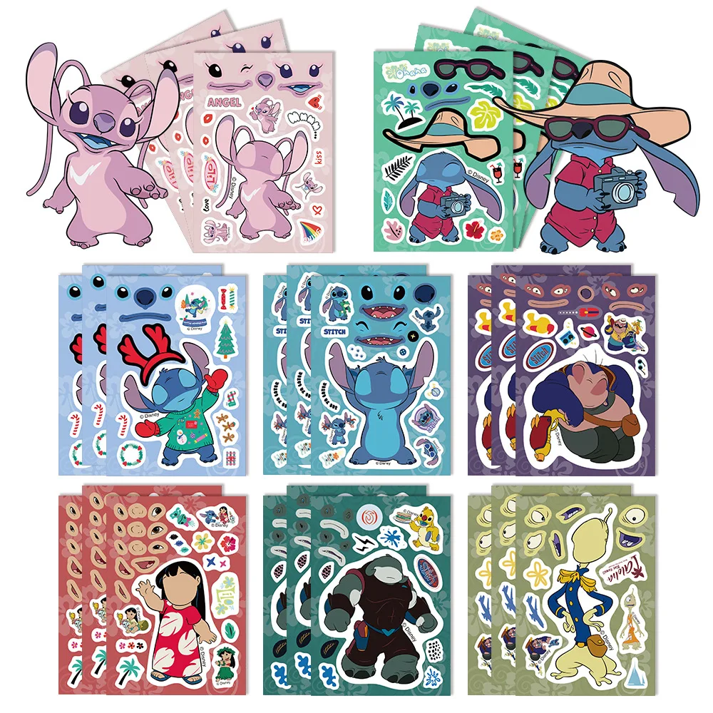 8/16Sheets Disney Stitch Cartoon Puzzle Stickers Children Make A Face DIY Toys Funny Assemble Jigsaw Kids Boys Girls Party Game
8/16Sheets Disney Stitch Cartoon Puzzle Stickers Children Make A Face DIY Toys Funny Assemble Jigsaw Kids Boys Girls Party Game