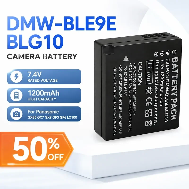 DMW-BLE9E BLG10 7.4V 1200mAh Li-ion Camera Battery for Panasonic GX85 GX7 GX9 GF3 GF6 LX100 Digital Camera Replacement
DMW-BLE9E BLG10 7.4V 1200mAh Li-ion Camera Battery for Panasonic GX85 GX7 GX9 GF3 GF6 LX100 Digital Camera Replacement