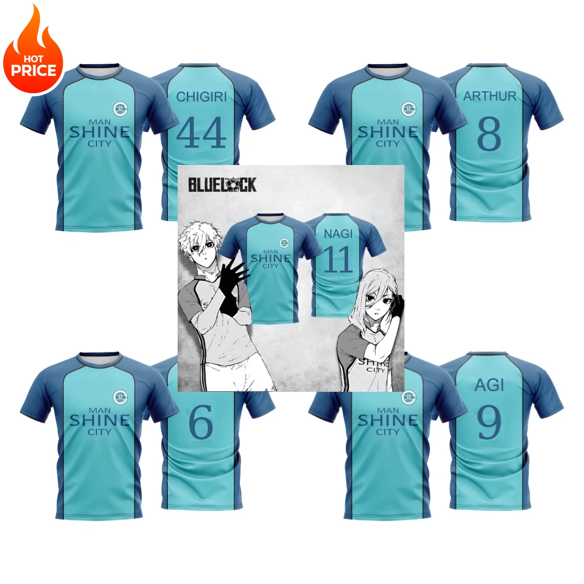 Blue Lock NAGI Man Shine City Mne T-shirt Jersey Japanese Anime Football Uniform Sports Kid T-shirt Women Clothing T-shirt Top 
Blue Lock NAGI Man Shine City Mne T-shirt Jersey Japanese Anime Football Uniform Sports Kid T-shirt Women Clothing T-shirt Top