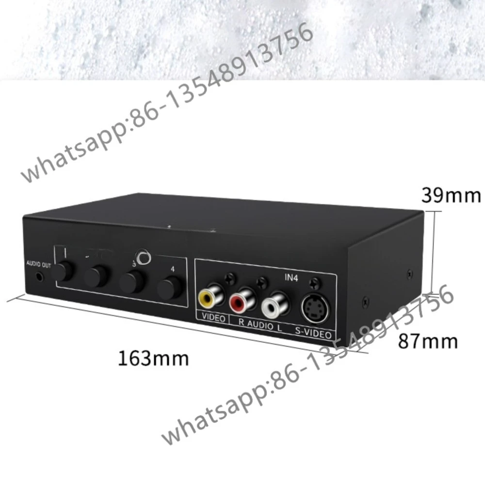 Видеокоммутатор S-Video + AV/720P с выходом 4 в 1, металлическая коробка аудиовыхода 3,5 мм VSSW41
Видеокоммутатор S-Video + AV/720P с выходом 4 в 1, металлическая коробка аудиовыхода 3,5 мм VSSW41