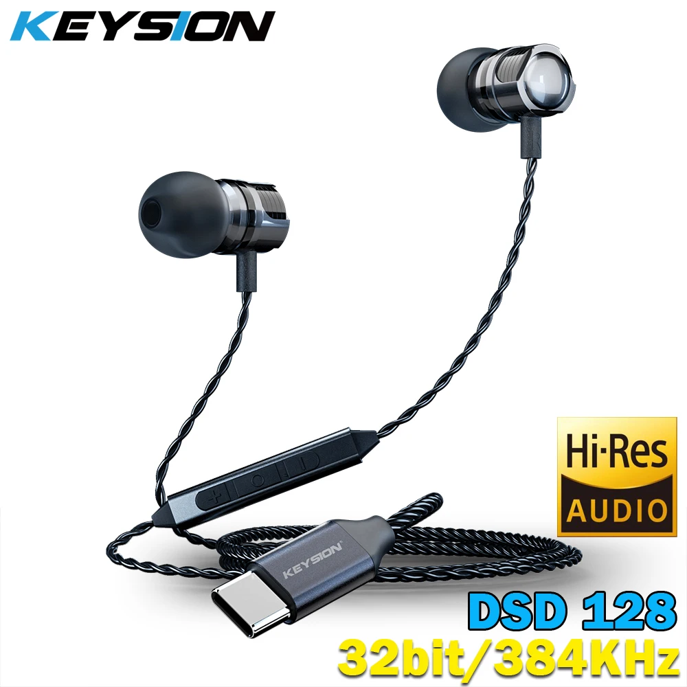 KEYSION Type-C HIFI Earphones DSD128 Bass Headphones Titanium Plated Dynamic Earbud 32bit 384KHz CX31993 DAC Chip USB C Headset
KEYSION Type-C HIFI Earphones DSD128 Bass Headphones Titanium Plated Dynamic Earbud 32bit 384KHz CX31993 DAC Chip USB C Headset