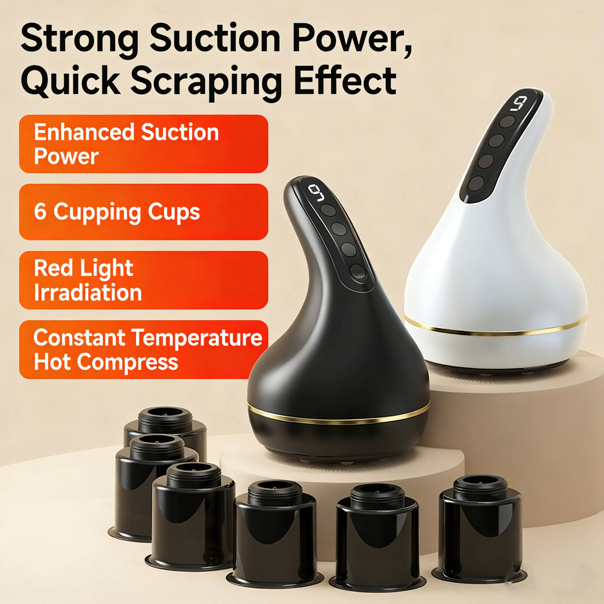 8 in 1 Vacuum Cupping Electric Scraping Instrument with 6 Cups Massage Therapy Cupping Machine for Pain Relief Muscle Soreness
8 in 1 Vacuum Cupping Electric Scraping Instrument with 6 Cups Massage Therapy Cupping Machine for Pain Relief Muscle Soreness