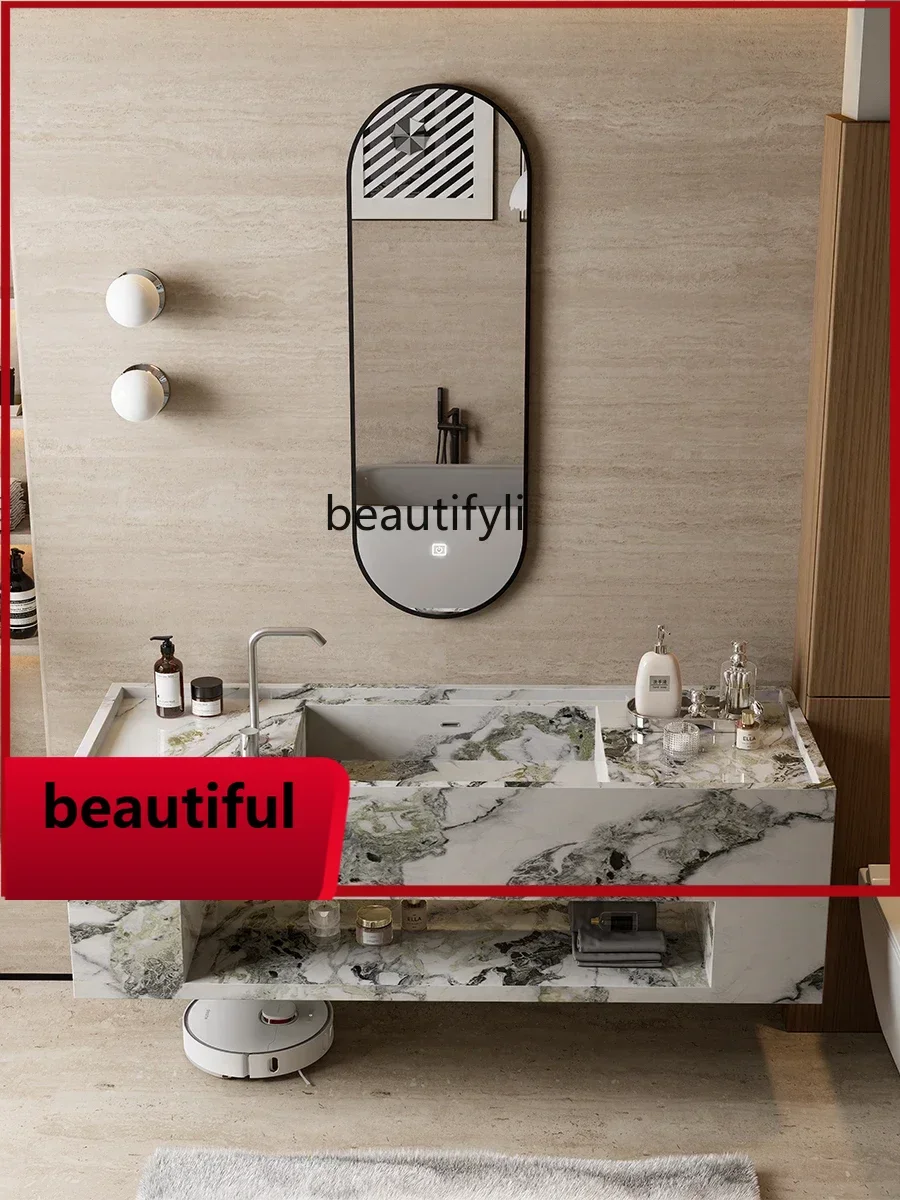 F156 Rock slab integrated basin designer hanging rock slab bathroom cabinet combination washbasin
F156 Rock slab integrated basin designer hanging rock slab bathroom cabinet combination washbasin