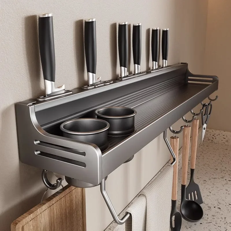 Punch-Free Kitchen Rack Wall-Mounted Seasoning Condiment Storage Rack Household Multi-Functional Knife Holder
Punch-Free Kitchen Rack Wall-Mounted Seasoning Condiment Storage Rack Household Multi-Functional Knife Holder