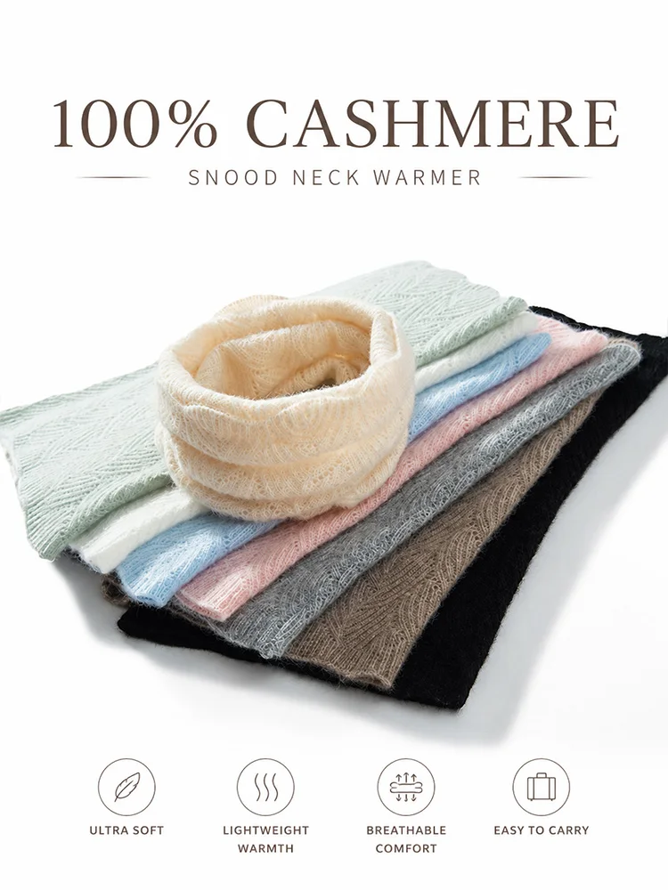 100% Cashmere Chevron Pointelle Snood Women Lightweight Lace Knit Neck Warmer Soft Winter Infinity Scarf Pure Mongolian Cashmere
100% Cashmere Chevron Pointelle Snood Women Lightweight Lace Knit Neck Warmer Soft Winter Infinity Scarf Pure Mongolian Cashmere