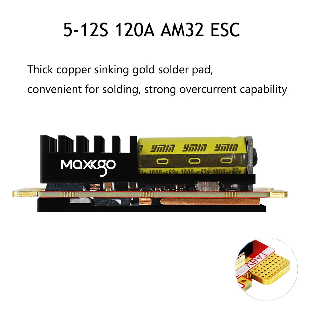 MAXKGO 5-12S 120A AM32 FOC BLDC FPV ESC Электронный регулятор скорости для мультироторных дронов, БПЛА, самолетов с фиксированным крылом и вертолетов
MAXKGO 5-12S 120A AM32 FOC BLDC FPV ESC Электронный регулятор скорости для мультироторных дронов, БПЛА, самолетов с фиксированным крылом и вертолетов