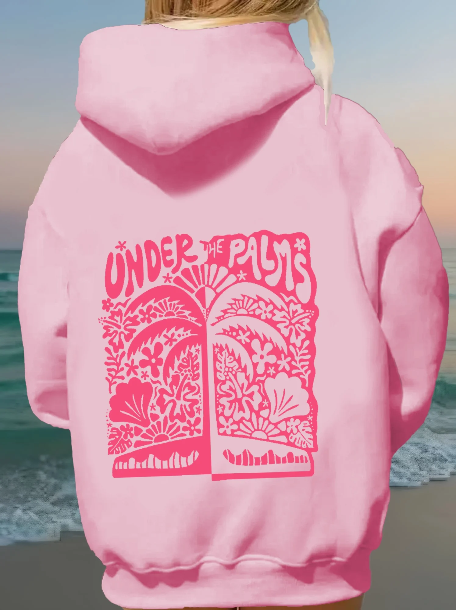 Women's printed palm tree hooded long sleeved round neck hooded sweatshirt with pocket street wear aesthetic hooded sweatshirt
Women's printed palm tree hooded long sleeved round neck hooded sweatshirt with pocket street wear aesthetic hooded sweatshirt