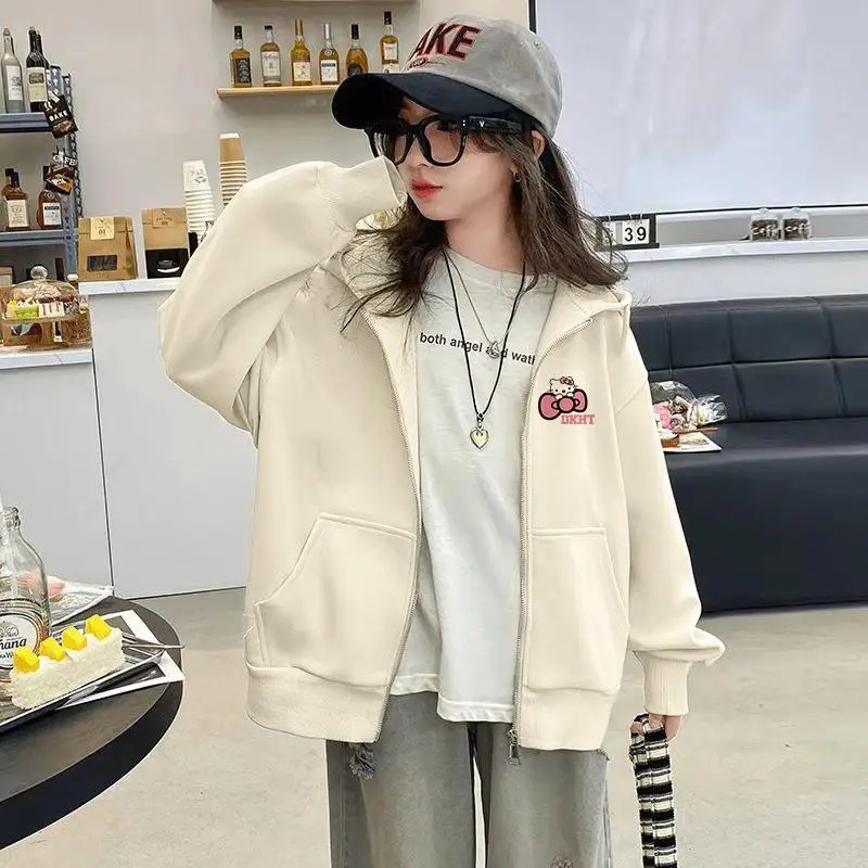 Anime Cartoon Girl Cinnamoroll Korean Version Kawaii Hooded Sweatshirt Fashion Spring and Autumn New Printed Zipper Jacket Sweet
Anime Cartoon Girl Cinnamoroll Korean Version Kawaii Hooded Sweatshirt Fashion Spring and Autumn New Printed Zipper Jacket Sweet