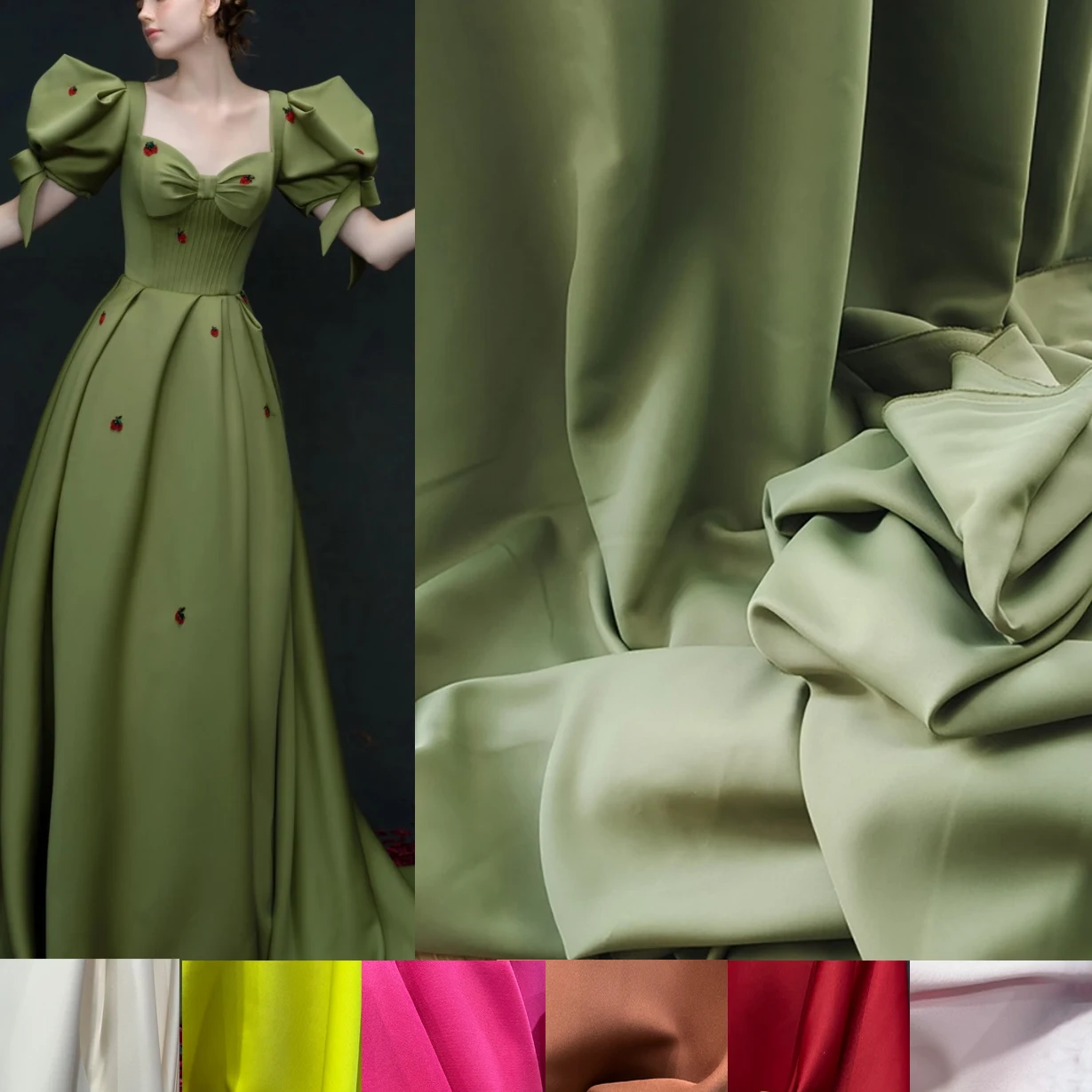 Авокадо зеленый красный двусторонний толстый матовый атласный платье юбка ткань свадебный фон украшение толстая ткань дизайнерская ткань
Авокадо зеленый красный двусторонний толстый матовый атласный платье юбка ткань свадебный фон украшение толстая ткань дизайнерская ткань