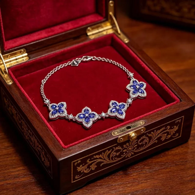 Genuine Natural Tanzanite Bracelet 925 Sterling Silver, 3x4mm Precision Set Tanzanite Gemstone Bangle, Trendy Elegant Jewelry
Genuine Natural Tanzanite Bracelet 925 Sterling Silver, 3x4mm Precision Set Tanzanite Gemstone Bangle, Trendy Elegant Jewelry