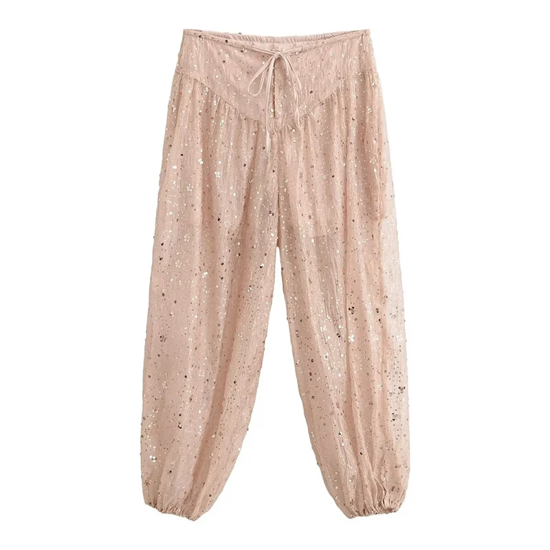 Summer Women's Sequined Pants 2026 New Fashion Casual Wide Leg Trousers Elegant Women's Loose Pants
Summer Women's Sequined Pants 2026 New Fashion Casual Wide Leg Trousers Elegant Women's Loose Pants
