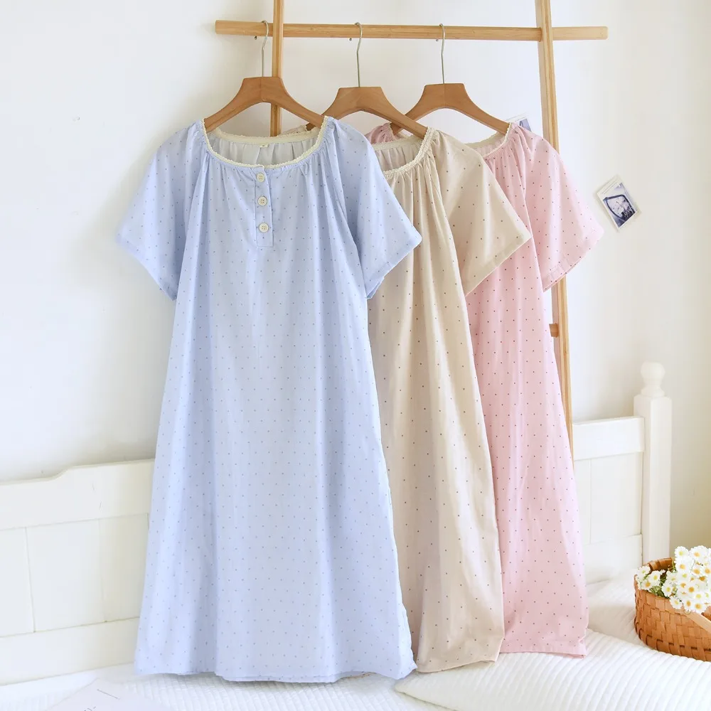 Thin Nightgowns Woman Sleep Summer Pajama Dress New Short Sleeve Sleepwear Women's Cotton Loungewear Home Clothes Nightdress
Thin Nightgowns Woman Sleep Summer Pajama Dress New Short Sleeve Sleepwear Women's Cotton Loungewear Home Clothes Nightdress