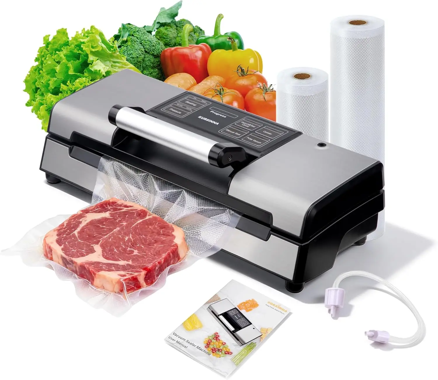 8-in-1 Vacuum Sealer with 95kPa Suction, Built-in Cutter & Bag Storage, Dry/Moist Modes
8-in-1 Vacuum Sealer with 95kPa Suction, Built-in Cutter & Bag Storage, Dry/Moist Modes