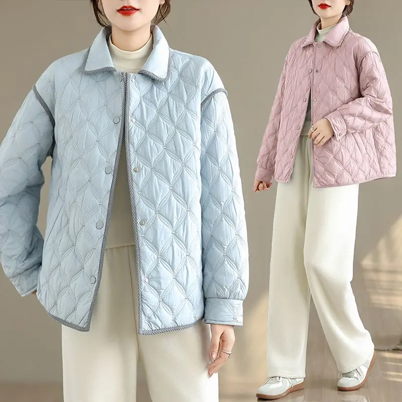 A Lapel Collar Quilted Cotton Jacket,Women's Winter Popular Item Lightweight Down Cotton Coat Warm Top w1474
A Lapel Collar Quilted Cotton Jacket,Women's Winter Popular Item Lightweight Down Cotton Coat Warm Top w1474