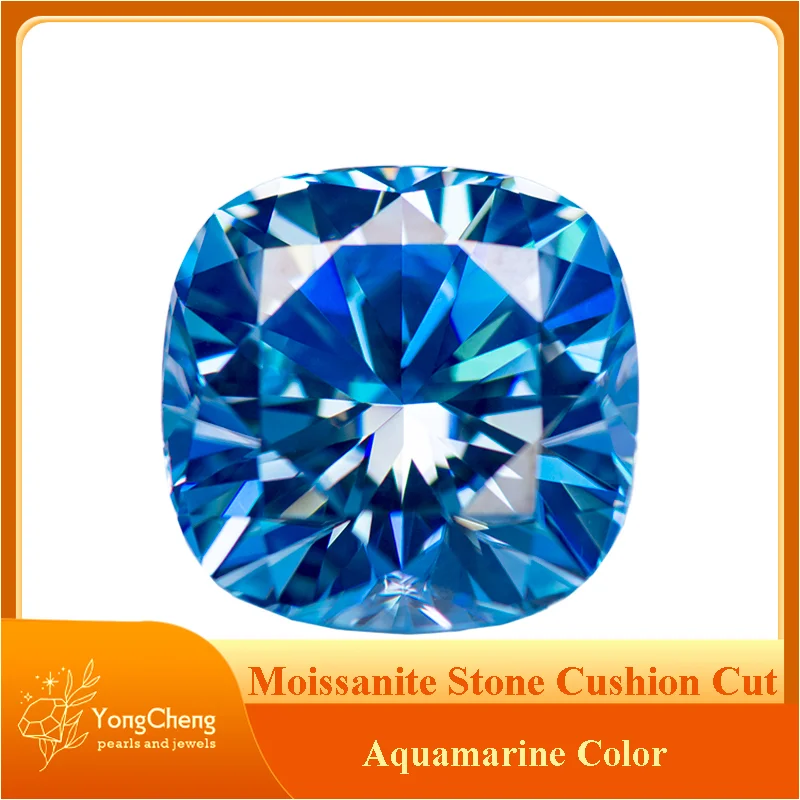 Moissanite Gemstone Cushion Cut Aquamarine Color Lab Grow Diamond for Charms Woman DIY Jewelry Making with GRA Certificate
Moissanite Gemstone Cushion Cut Aquamarine Color Lab Grow Diamond for Charms Woman DIY Jewelry Making with GRA Certificate