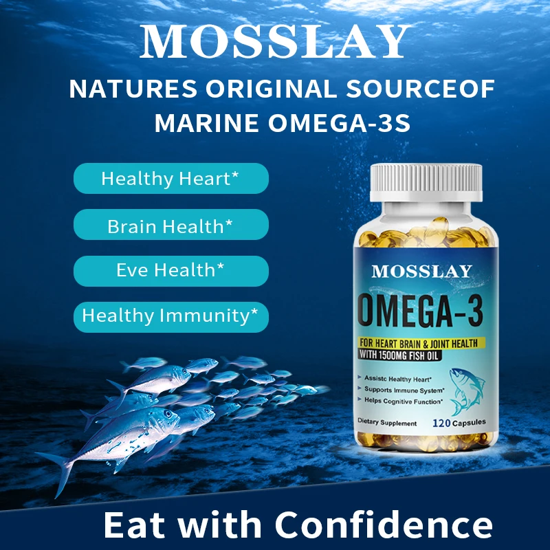 Omega-3 Fish Oil - with EPA & DHA - Promote Heart, Brain and Joint Health, Antioxidant, Improve Energy Levels, Boosts Immunity
Omega-3 Fish Oil - with EPA & DHA - Promote Heart, Brain and Joint Health, Antioxidant, Improve Energy Levels, Boosts Immunity